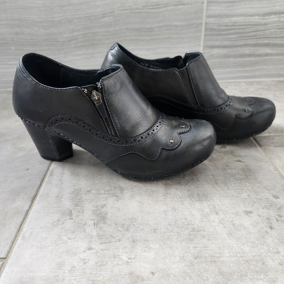 Dansko Black Leather Shoes Witchy Steampunk Dark Fairy Whimsical Goth Size 41 - Picture 2 of 13